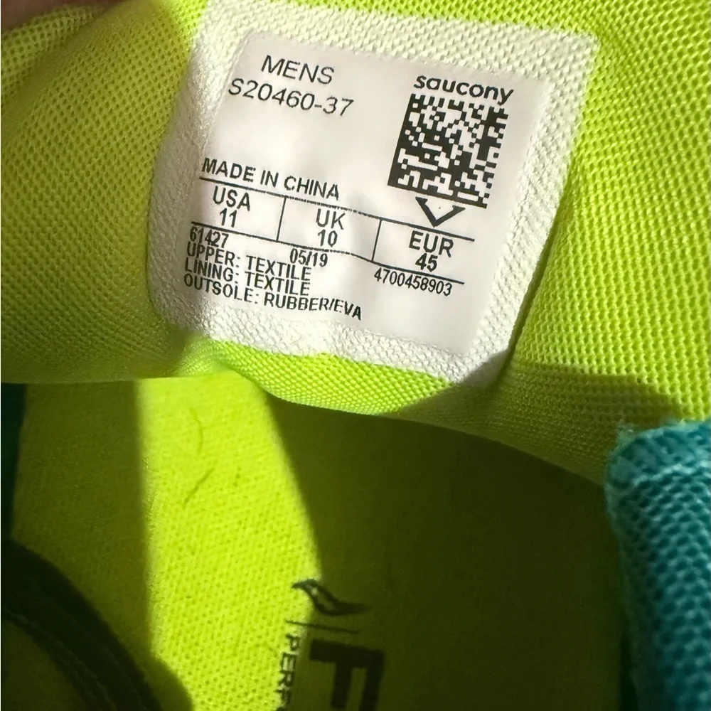 Saucony Black and Lime Athletic Shoes
